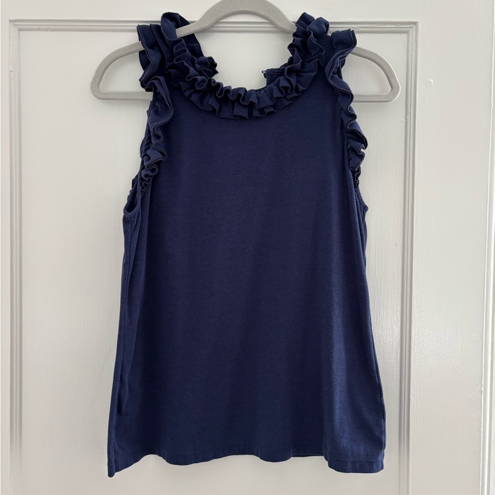 Lilly Pulitzer Blue Ruffled Sleeveless Tank Top